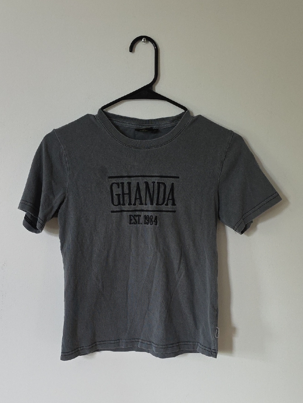 Ghanda Kids' Gray Logo Tee, Size 7/8